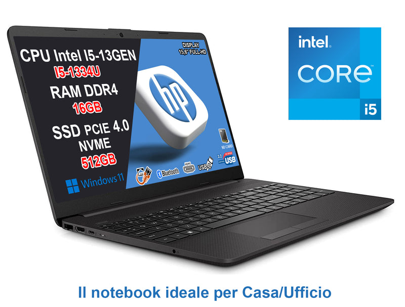 NOTEBOOK HP I5-1334U 16GB RAM 512GB SSD 15.6 W11 GARANZIA 36 MESI PN:B2NK9ES