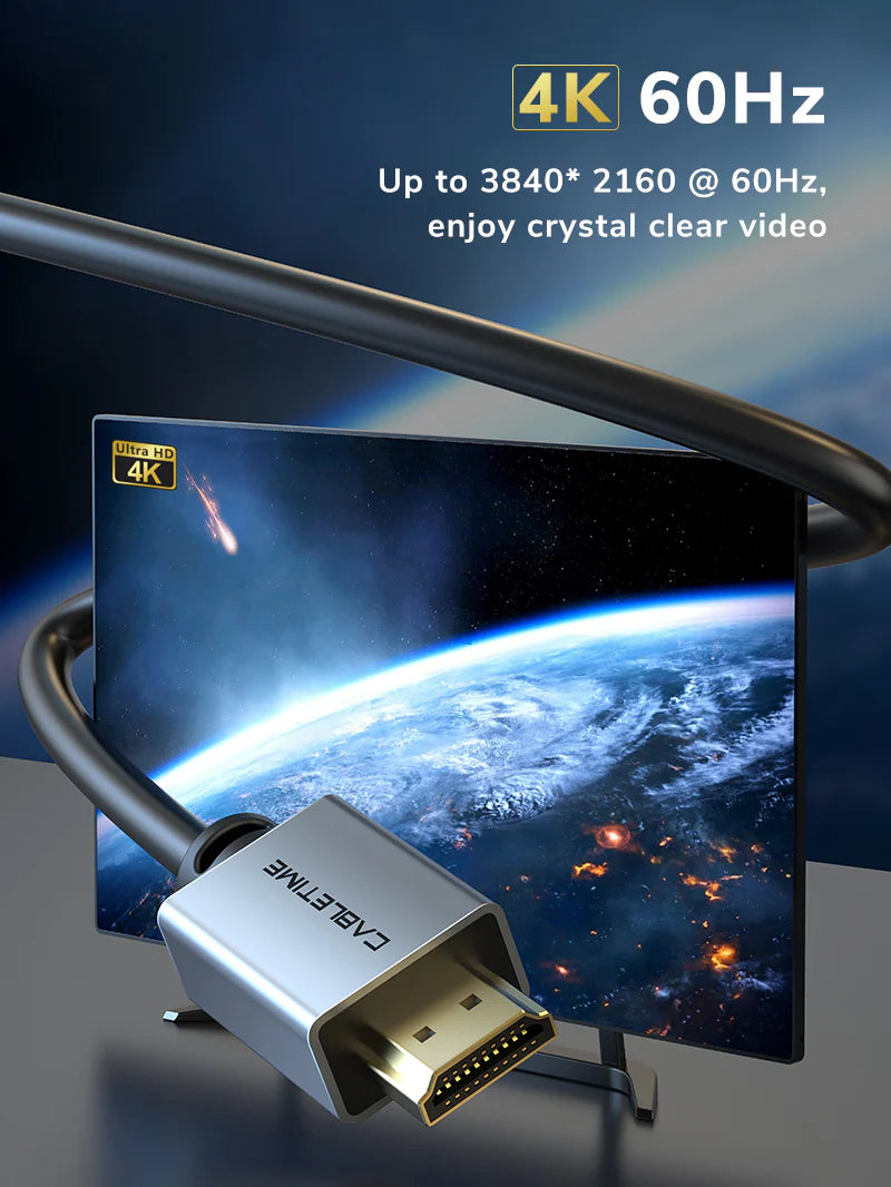 CAVO HDMI 2MT 4K/60HZ GOLD PLATED SPACE GRAY CABLETIME