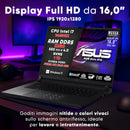 ASUS ROG STRIX G16 PC GAMING, NOTEBOOK GAMING I7-14650HX, RAM 32GB DDR5, SSD 1TB, NVIDIA GEFORCE RTX 5060 (8GB GDDR7), DISPLAY 16.0 FHD, LAPTOP GAMING CON THUNDERBOLT 5, BT 5.4, TASTIERA RGB, WIFI 7