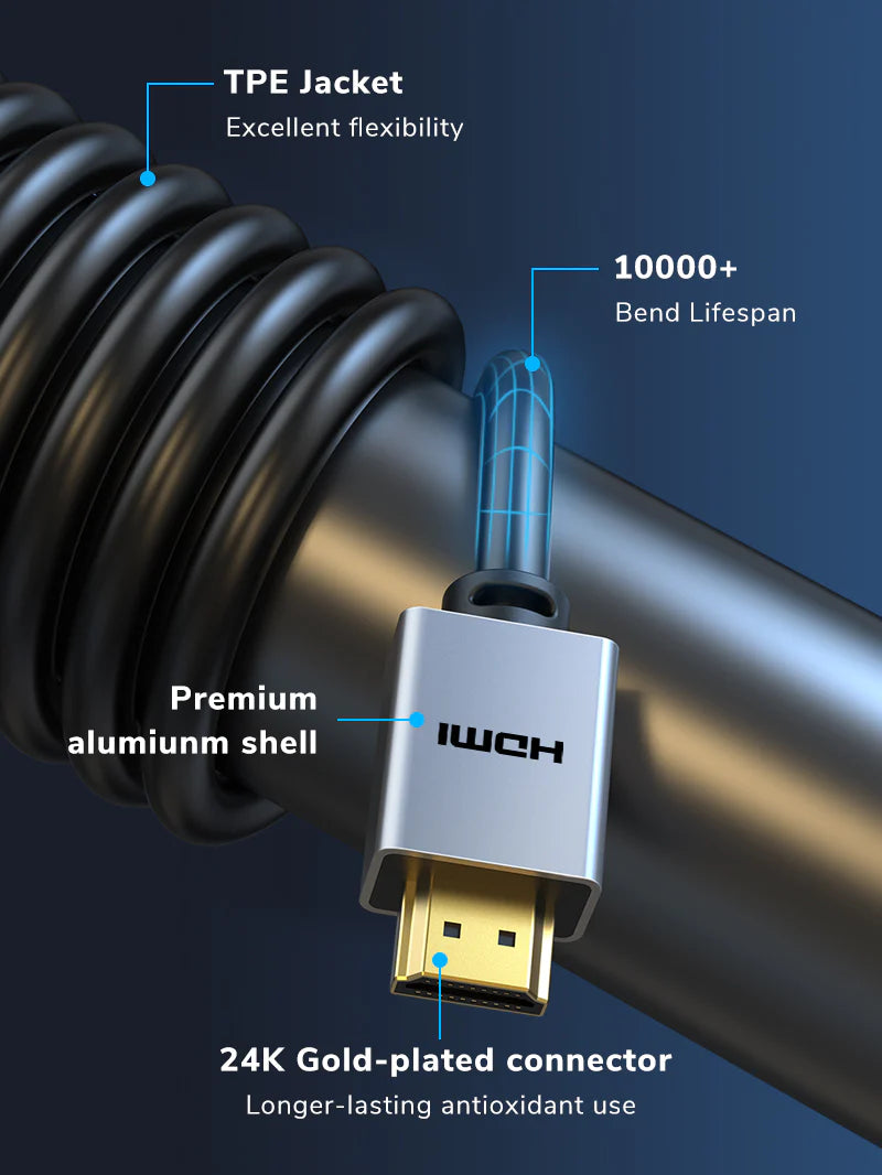 CAVO HDMI 2MT 4K/60HZ GOLD PLATED SPACE GRAY CABLETIME