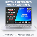 ASUS NOTEBOOK VIVOBOOK INTEL I7 13620H, RAM DDR4 32GB, SSD 1TB PCI-E 4.0, DISPLAY IPS WUXGA 16,0" FULL HD, TASTIERA RETROILLUMINATA, WIN 11 PRO, PRONTO ALL'USO.