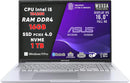 NOTEBOOK ASUS VIVOBOOK I5-13420H 16GB RAM 1TB SSD 16.0 WUXGA FULL HD WINDOWS 11 HOME SILVER TASTIERA RETROILLUMINATA PN:X1605VA-MB1704W
