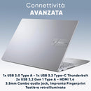 NOTEBOOK ASUS VIVOBOOK I5-13420H 16GB RAM 1TB SSD 16.0 WUXGA FULL HD WINDOWS 11 HOME SILVER TASTIERA RETROILLUMINATA PN:X1605VA-MB1704W