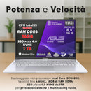 NOTEBOOK ASUS VIVOBOOK I5-13420H 16GB RAM 1TB SSD 16.0 WUXGA FULL HD WINDOWS 11 HOME SILVER TASTIERA RETROILLUMINATA PN:X1605VA-MB1704W