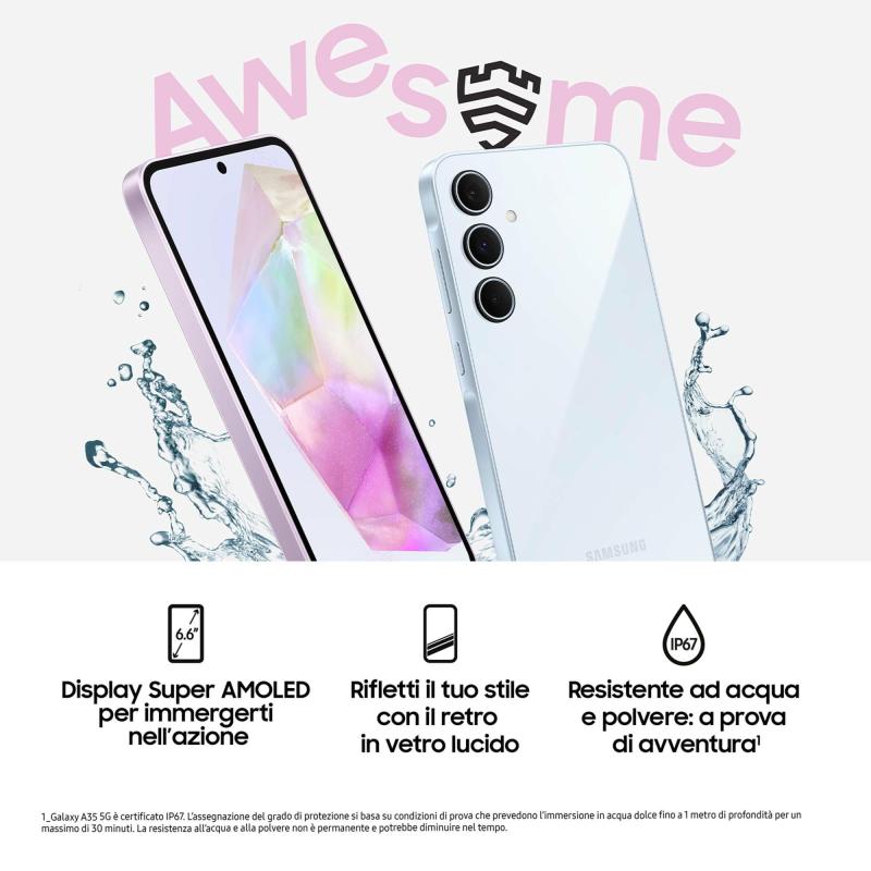 SMARTPHONE SAMSUNG GALAXY A35 5G 6+128GB DUOS BLACK ITALIA