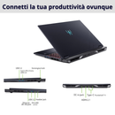 NOTEBOOK ACER PREDATOR HELIOS NEO 16, ULTRA 9 275HX, RAM 32GB DDR5, SSD 1TB SSD, NVIDIA GEFORCE  RTX 5070TI 12GB GDDR7, DISPLAY 16.0 WQXGA 240HZ,TASTIERA RGB, WIFI 6E, WIN11, PN:NH.QX2ET.003