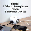 MULTIPRESA 3 POSTI CON 3 PORTE USB AC WHITE EW3939