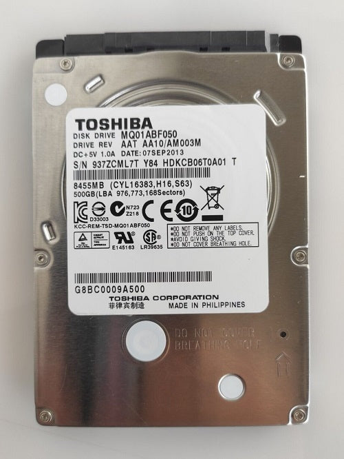 HARD DISK INTERNO 2.5 MQ01ABF050 500GB SATA3 TOSHIBA