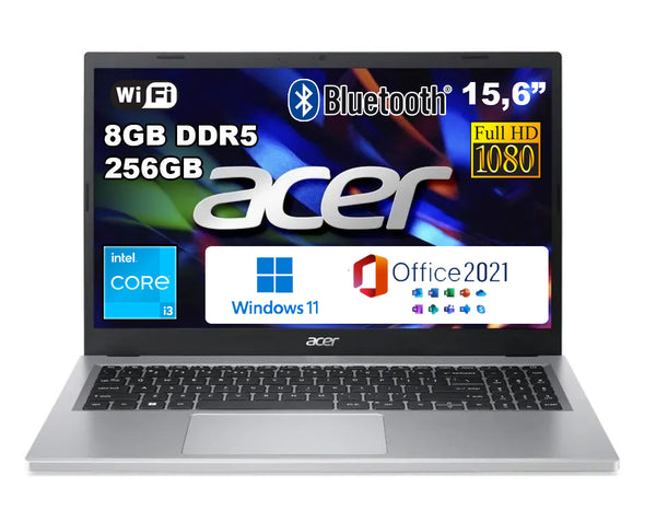 NOTEBOOK ACER INTEL I3-N305 8GB DDR5 RAM 256GB SSD 15,6 WIN 11 PRO OFFICE 2021