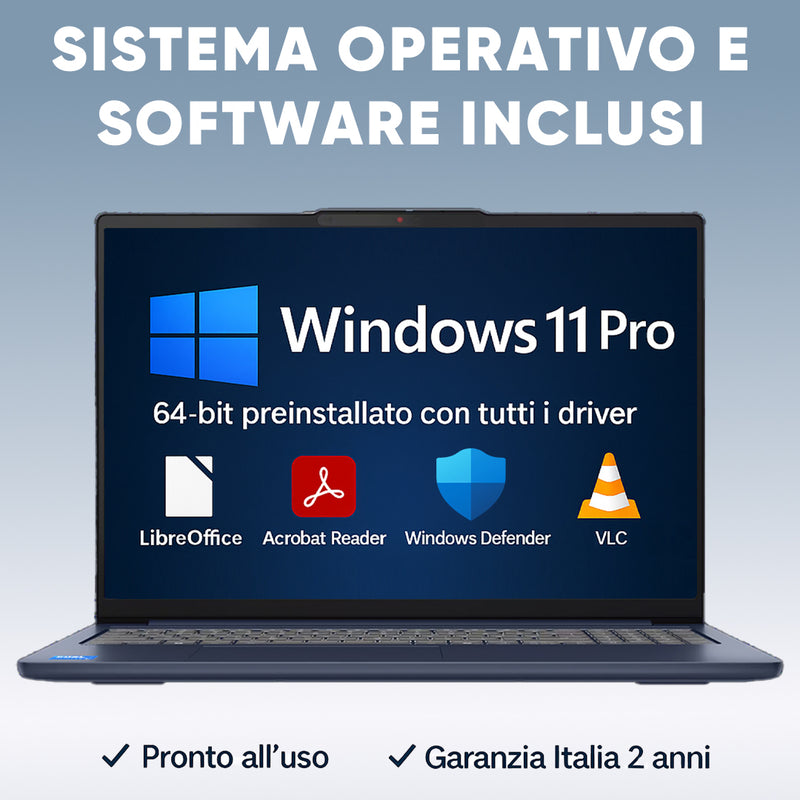 Lenovo Ideapad Slim5 Pc Portatile, Notebook Amd Ryzen5 7533HS, 16GB RAM DDR5, SSD 512Gb, Display 16" WUXGA IPS FHD+, Laptop con Win11 Pro, Wi-Fi 6, Usb Thunderbolt, Tastiera Retroilluminata.