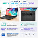 NOTEBOOK MSI MODERN CPU CORE 7 150U 16GB RAM DDR4 512GB SSD 15.6 IPS FHD TASTIERA RETROILLUMINATA WINDOWS 11 PRO GRAY