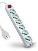 MULTIPRESA 6 POSTI 10/16A SCHUKO/BIPASSO MP-3506