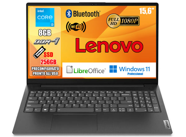 Notebook Lenovo Intel Core i3 12th 1215U RAM 8GB SSD 256GB 15.6 Win11 Pro