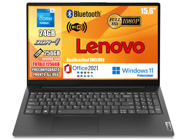 NOTEBOOK LENOVO I5-13420H 24GB RAM 1256GB SSD 15.6 FULL HD W11 PRO OFFICE 21