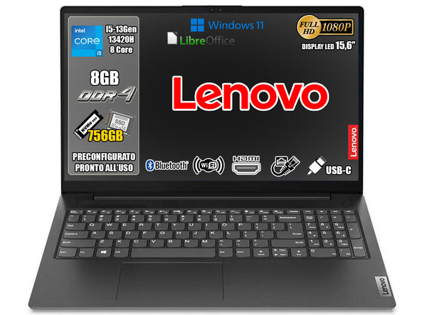 NOTEBOOK LENOVO I5-13420H 8GB RAM 756GB SSHD 15.6 FULL HD W11 PRO