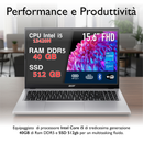 Acer Aspire Go 15 Intel Core i5-13420H, 40GB DDR5 RAM, 512GB SSD, Win 11 Home, Wi-Fi 6, Bluetooth 5.0, 2x USB-C, Display 15.6" Full HD,Silver – Ideale per Ufficio, Studenti e Casa