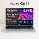 Acer Aspire Go 15 Intel Core i5-13420H, 16GB DDR5 RAM, 512GB SSD, Win 11 Home, Wi-Fi 6, Bluetooth 5.0, 2x USB-C, Display 15.6" Full HD,Silver – Ideale per Ufficio, Studenti e Casa