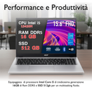 Acer Aspire Go 15 Intel Core i5-13420H, 16GB DDR5 RAM, 512GB SSD, Win 11 Home, Wi-Fi 6, Bluetooth 5.0, 2x USB-C, Display 15.6" Full HD,Silver – Ideale per Ufficio, Studenti e Casa