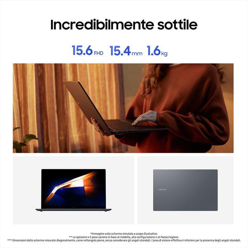 NOTEBOOK SAMSUNG GALAXY BOOK4 INTEL I5-1335U, 16GB RAM, 1TB SSD, 15.6 FULL HD, WINDOWS 11 HOME PN:NP750XGJ-KG4IT