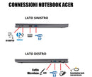 acer Notebook Aspire 5, CPU Intel Core i7-1355u 10 Core, RAM 32Gb, SSD 1Tb, GeForce RTX 2050 4Gb Ddr6, Monitor Display 17.3" Full HD IPS, USB 3.2, Wi-Fi6, Thunderbolt, FingerPrint, Win 11, Tastiera Retroilluminata.
