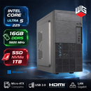 Pc Desktop Cpu Intel Ultra 5 225 3.3Ghz, RAM 16Gb Ddr5, SSD 1tb Nvme, Windows 11 Pro.