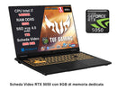 Notebook ASUS TUF Gaming F16 Intel i7-14650HX, RTX 5050 8GB GDDR7, 32GB DDR5, SSD 1TB (2x512GB), Display 16" WUXGA IPS 165Hz G-SYNC Anti-Glare, Thunderbolt 4, HDMI 2.1, Wi-fi 6E, Windows 11, 36 Mesi Garanzia