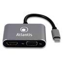 ADATTATORE TYPE-C A  HDMI+VGA ATLANTIS A04-TC_HDMI+VGA