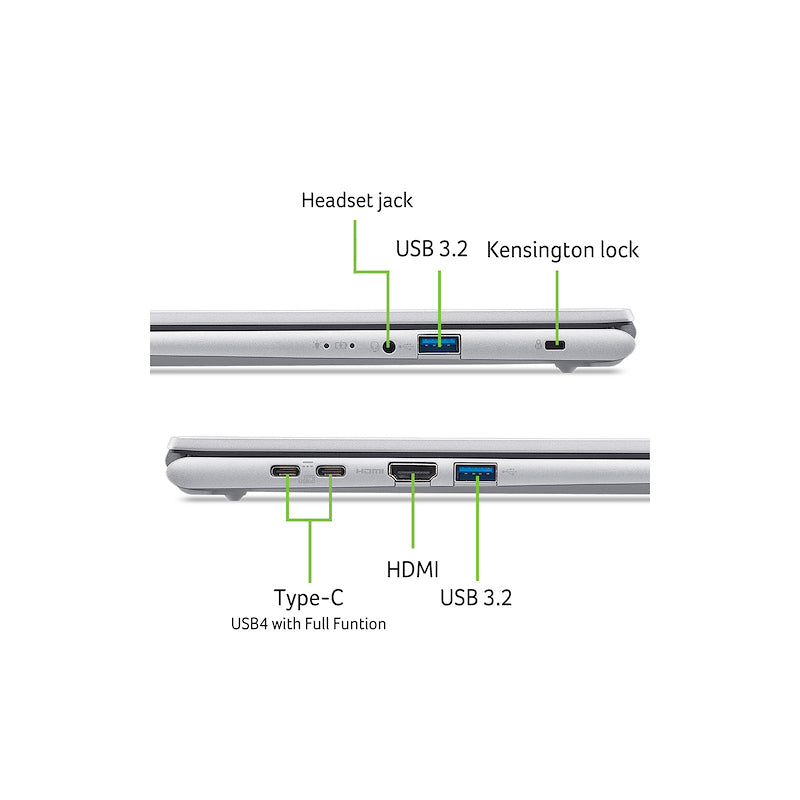 acer Aspire Go 15 Pc Portatile i3-1305U, 16GB RAM DDR4, 512GB SSD NVMe, Notebook, Computer Portatile Display 15,6" FHD, 2x USB-C, HDMI, Wi-Fi 6, BT 5.2, W11, Laptop Perfetto per Studio, Ufficio e Casa