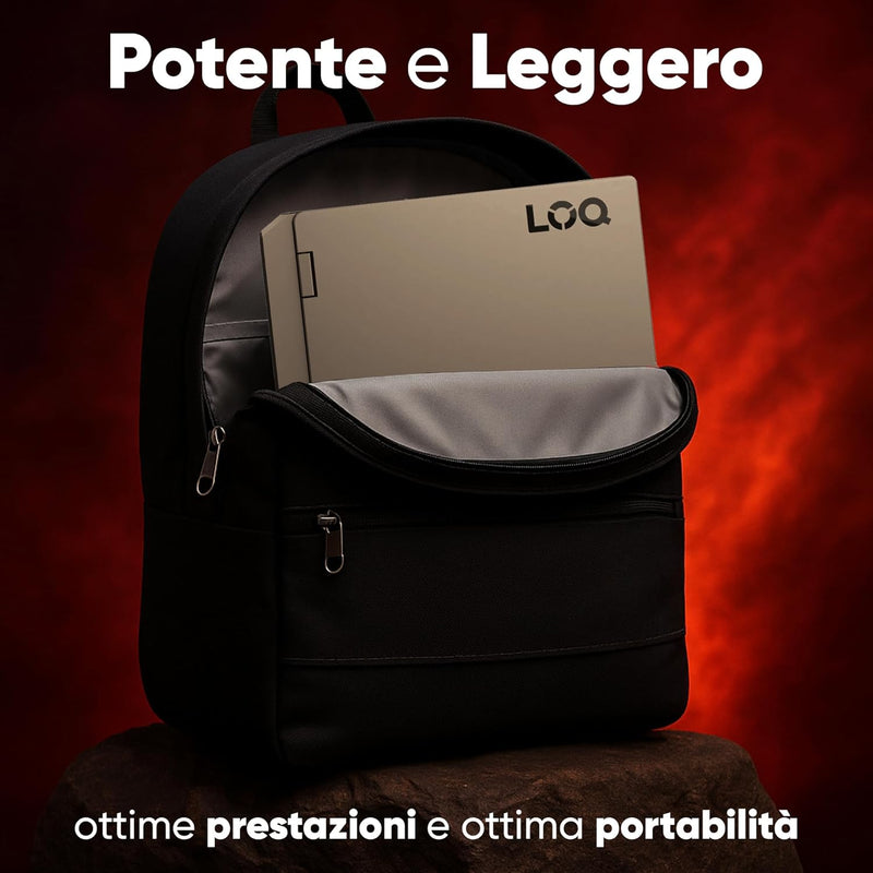 Lenovo Loq Pc Gaming Portatile i7 14700HX, 64 GB RAM DDR5, GeForce RTX 5050 8GB, SSD 1TB, Notebook Gaming Display IPS 15,6" FHD 144Hz, Laptop Gaming Tastiera Retroilluminata, Wi-Fi 6, Thunderbolt