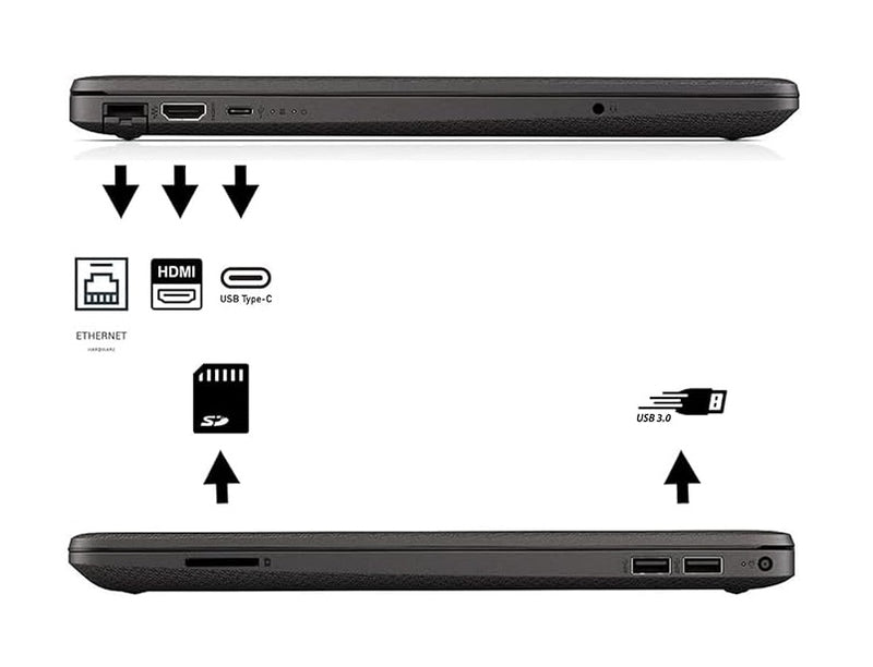NOTEBOOK HP 250 G9, CPU N4500, 8GB RAM DDR4, 256GB SSD, DISPLAY 15.6 HD, WINDOWS 11 HOME, INCLUSA ESTENSIONE U22N6E 3Y GARANZIA ON SITE, PN:6F203EA