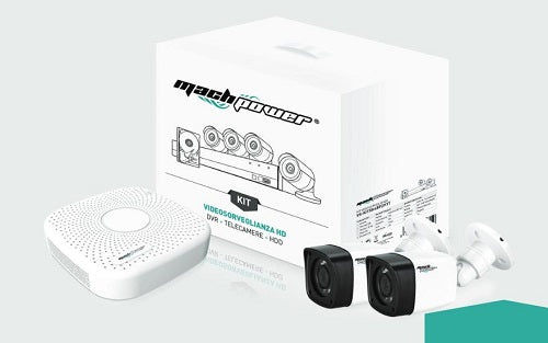 KIT VIDEOSORVEGLIANZA XHVR 4CANALI + 2 CAM BU MP + HDD1TB + ALIM. MACH POWER PN:VS-KITXH4BF2H1T