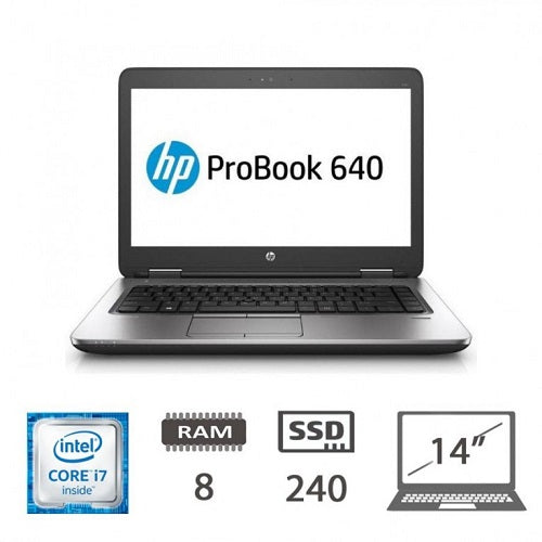 NOTEBOOK HP PROBOOK 640 G2 I7-6600U 8GB RAM 240GB SSD 14.0 W10 PRO 1Y GAR.