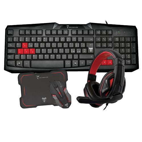 KIT TASTIERA MOUSE CUFFIE E PAD GAMING TECHMADE TM-GAMINGSET2